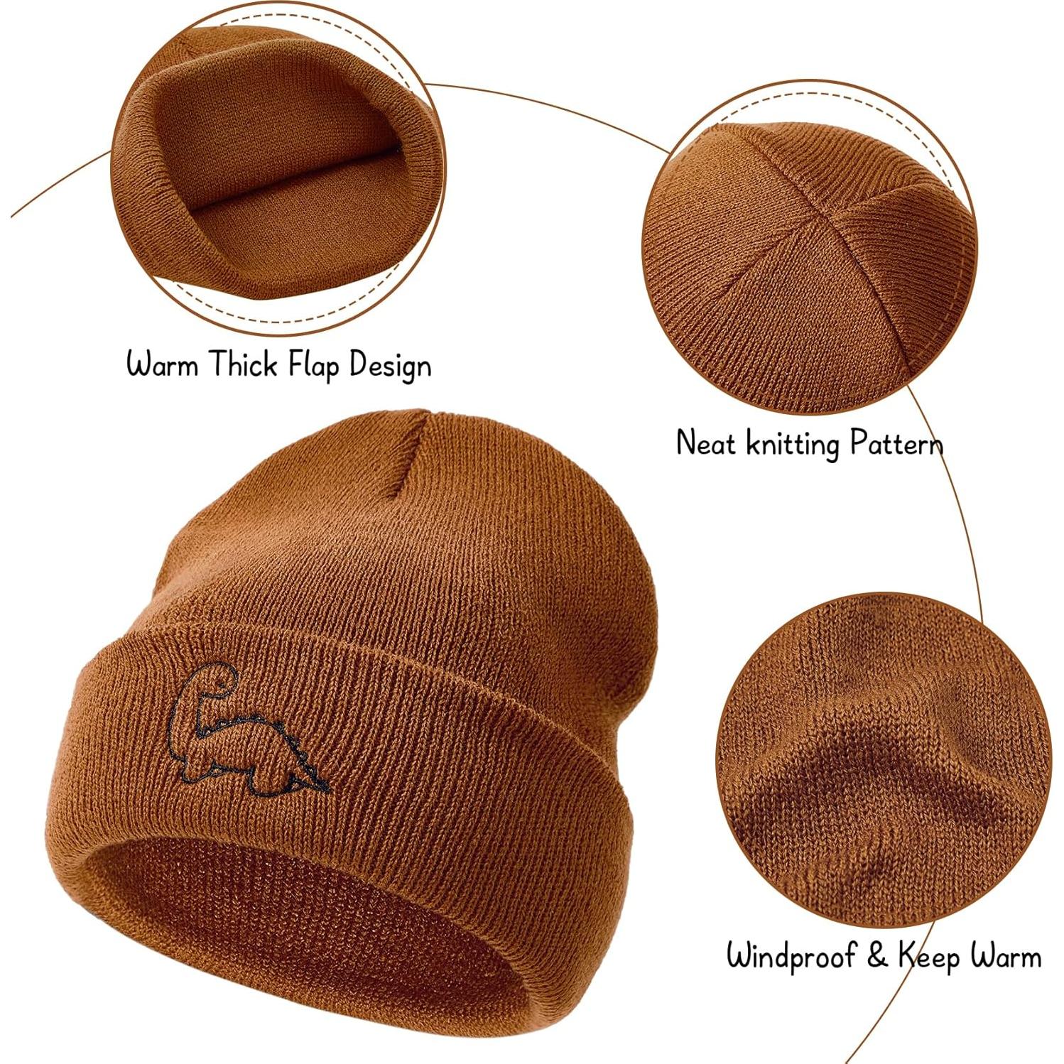 Gorrito de Invierno Unisex Durio con Diseño de Dinosaurio 0-3 Años
