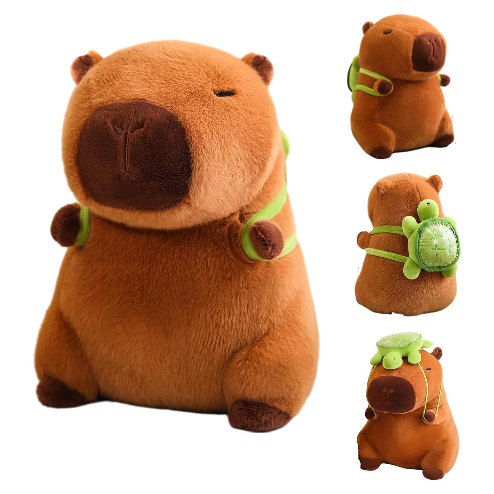 Peluches Capibara con mochila de tortuga 30.48 cm - COSGOO