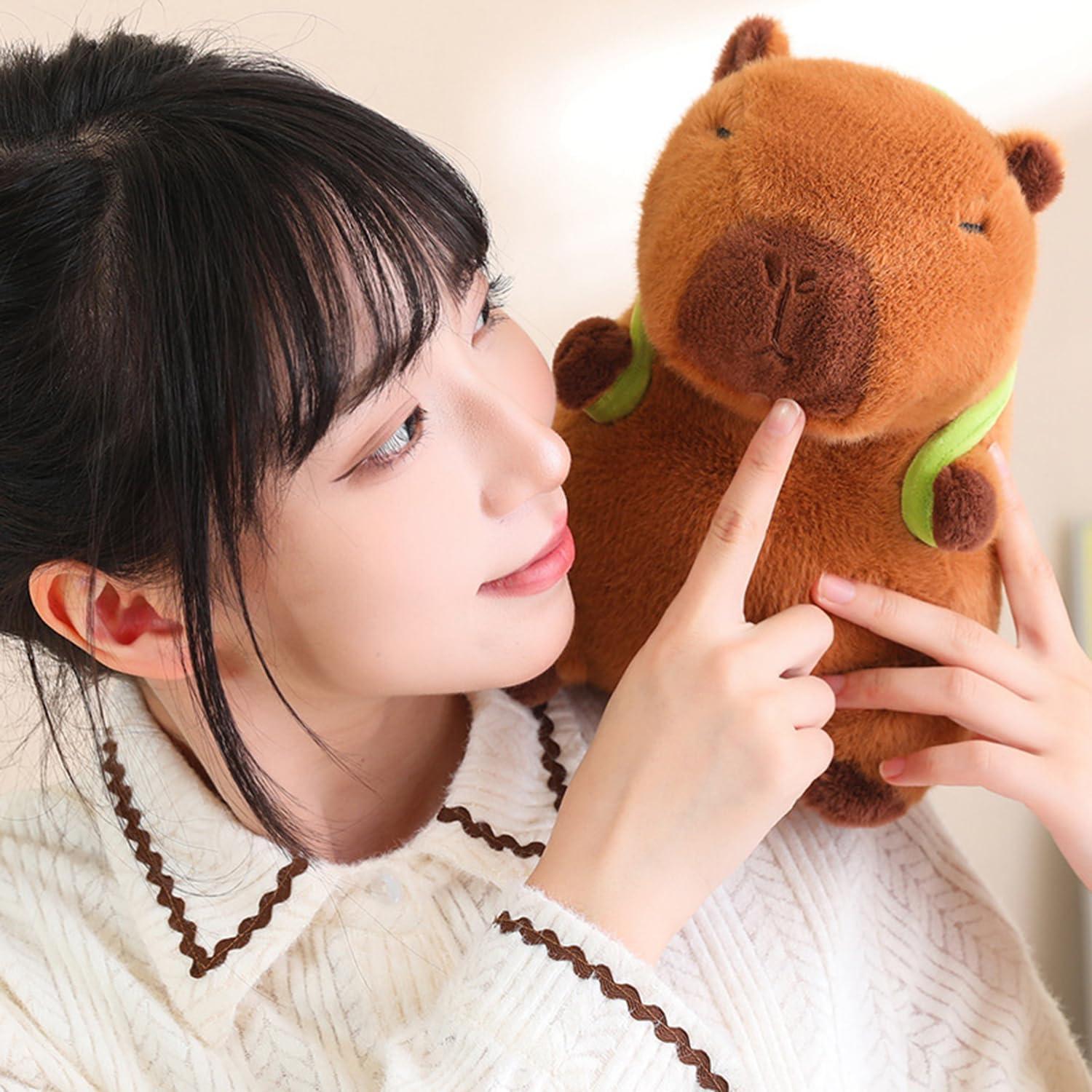 Peluches Capibara con mochila de tortuga 30.48 cm - COSGOO