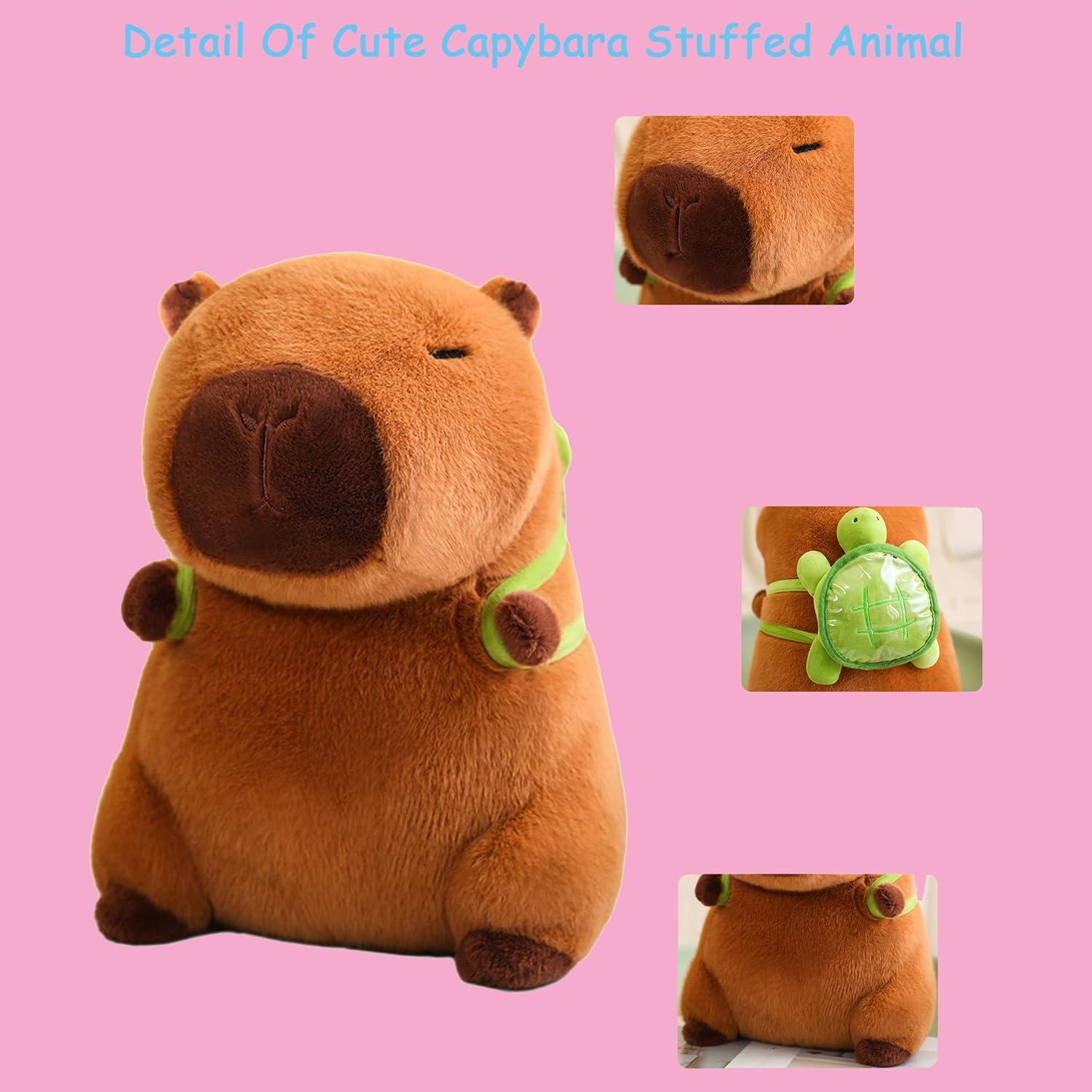 Peluches Capibara con mochila de tortuga 30.48 cm - COSGOO