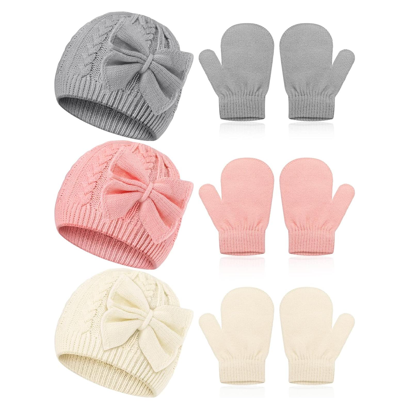 Set de Gorro y Guantes Satinior 3 Piezas para Niños 0-6 Años