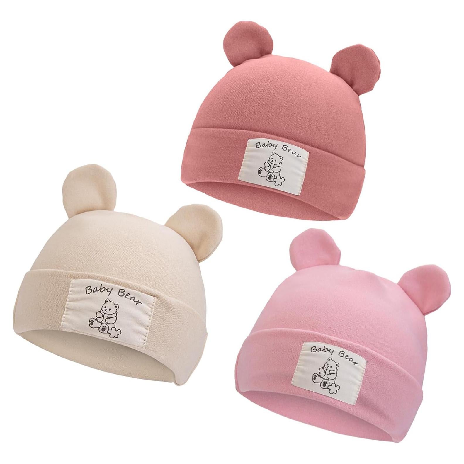 Gorro de Oso KIDOCHEESE para Bebé Niña - 3 Colores Suaves