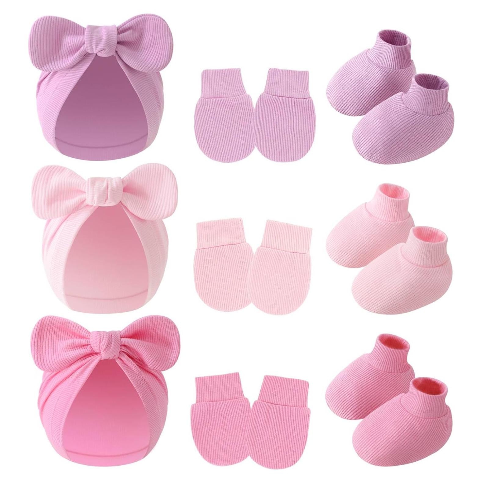 Conjunto de gorros, manoplas y calcetines JOTDEW para bebé