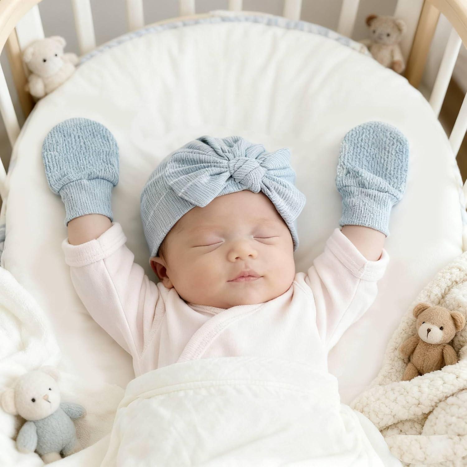 Conjunto de gorros, manoplas y calcetines JOTDEW para bebé