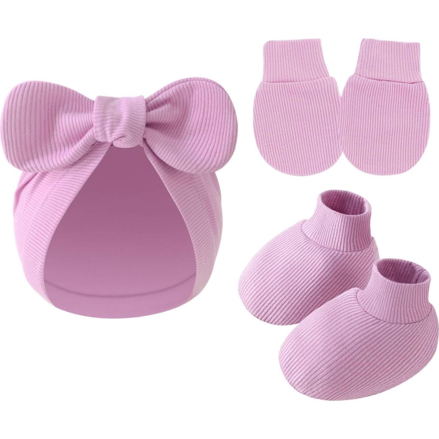 Conjunto de gorros, manoplas y calcetines JOTDEW para bebé