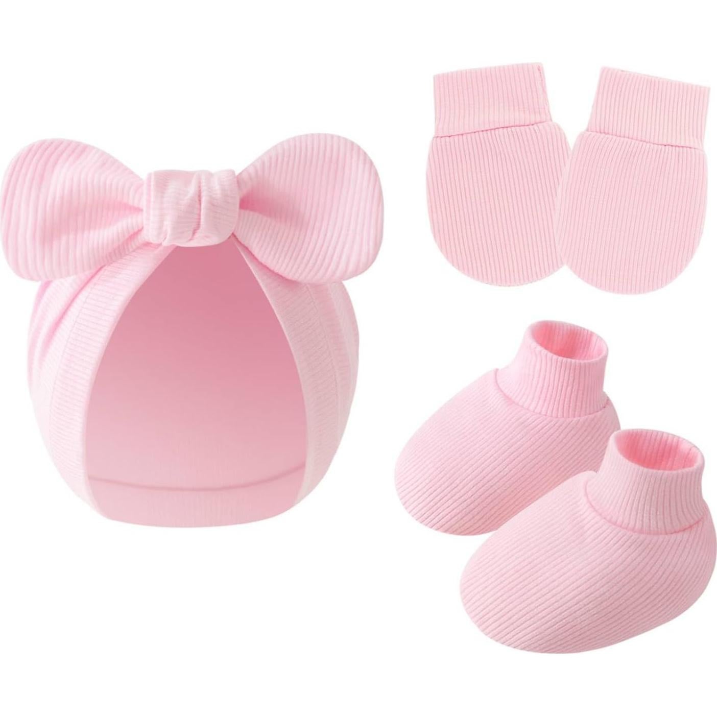 Conjunto de gorros, manoplas y calcetines JOTDEW para bebé