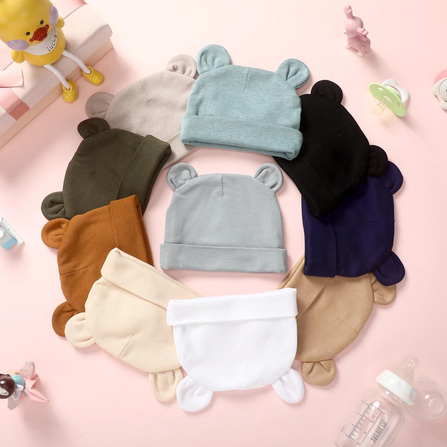 Gorros para Bebé Recién Nacido Toulite 10 Pcs Algodón 0-6 Meses