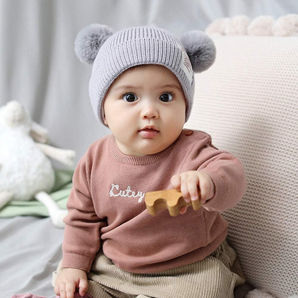 Gorro de Invierno para Bebés Gris Acogedor con Pom Pom