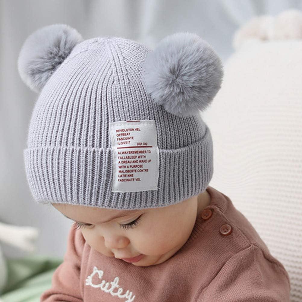 Gorro de Invierno para Bebés Gris Acogedor con Pom Pom