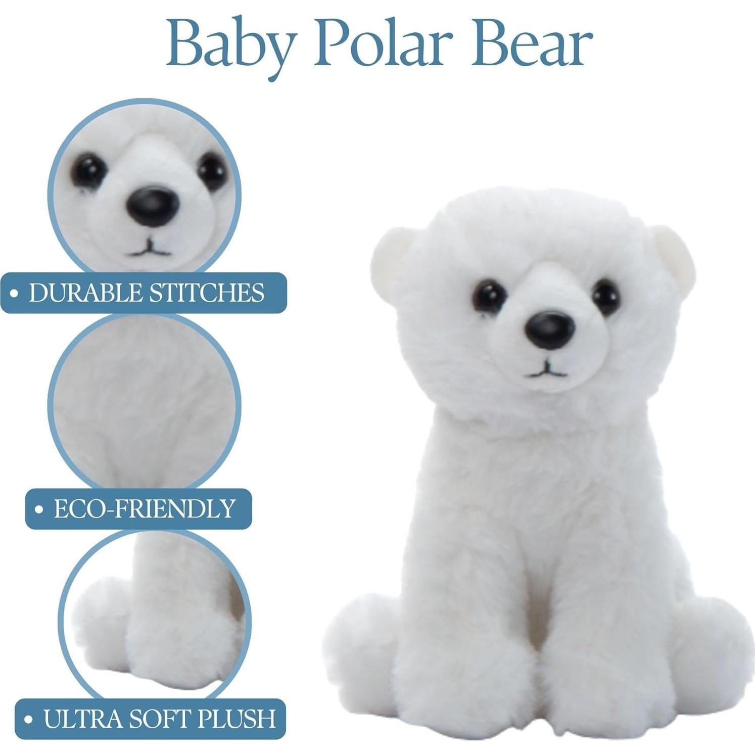 Oso Polar de Peluche 15cm El Zoológico de Caricias