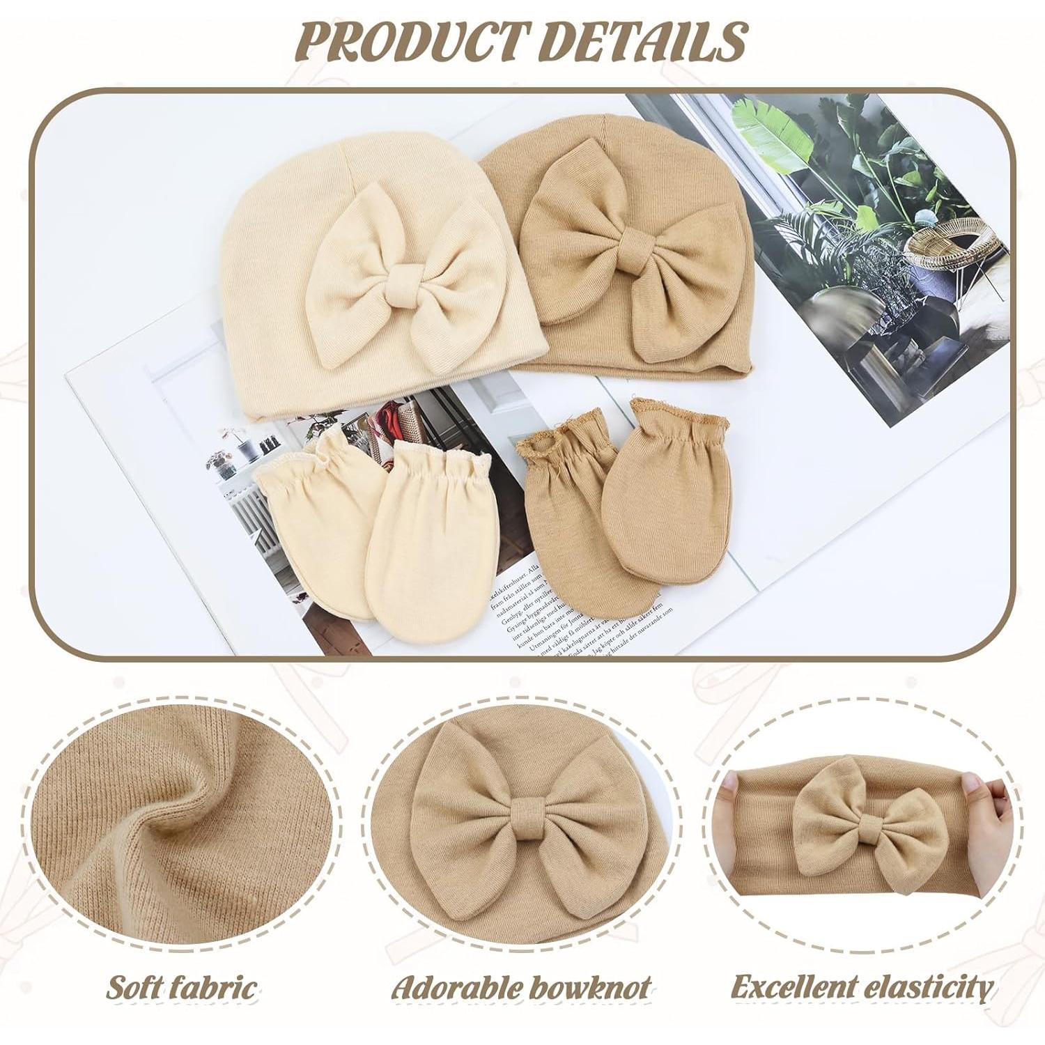 Conjunto de Sombreros Turbante y Manoplas para Bebés Cinaci