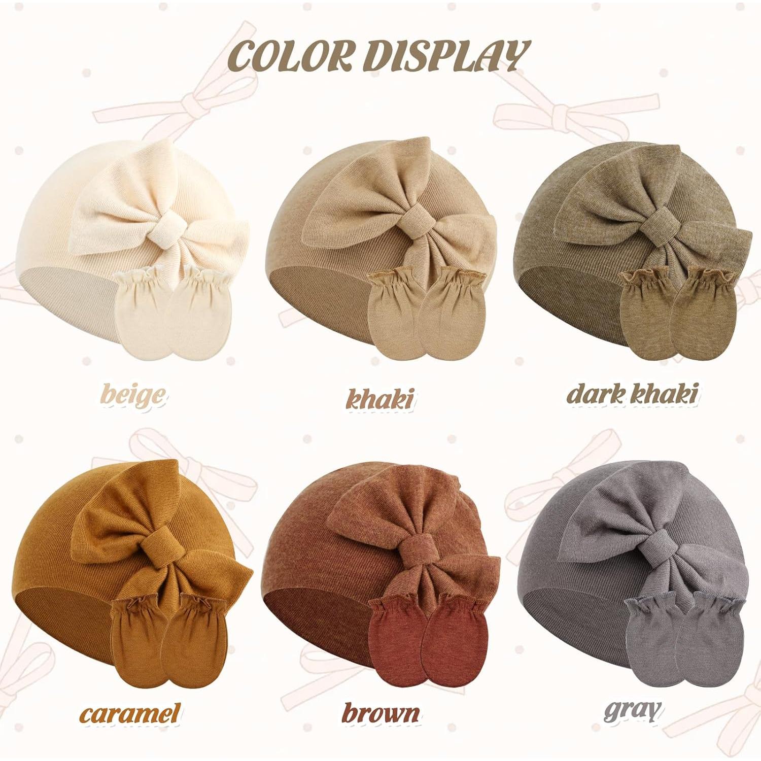 Conjunto de Sombreros Turbante y Manoplas para Bebés Cinaci