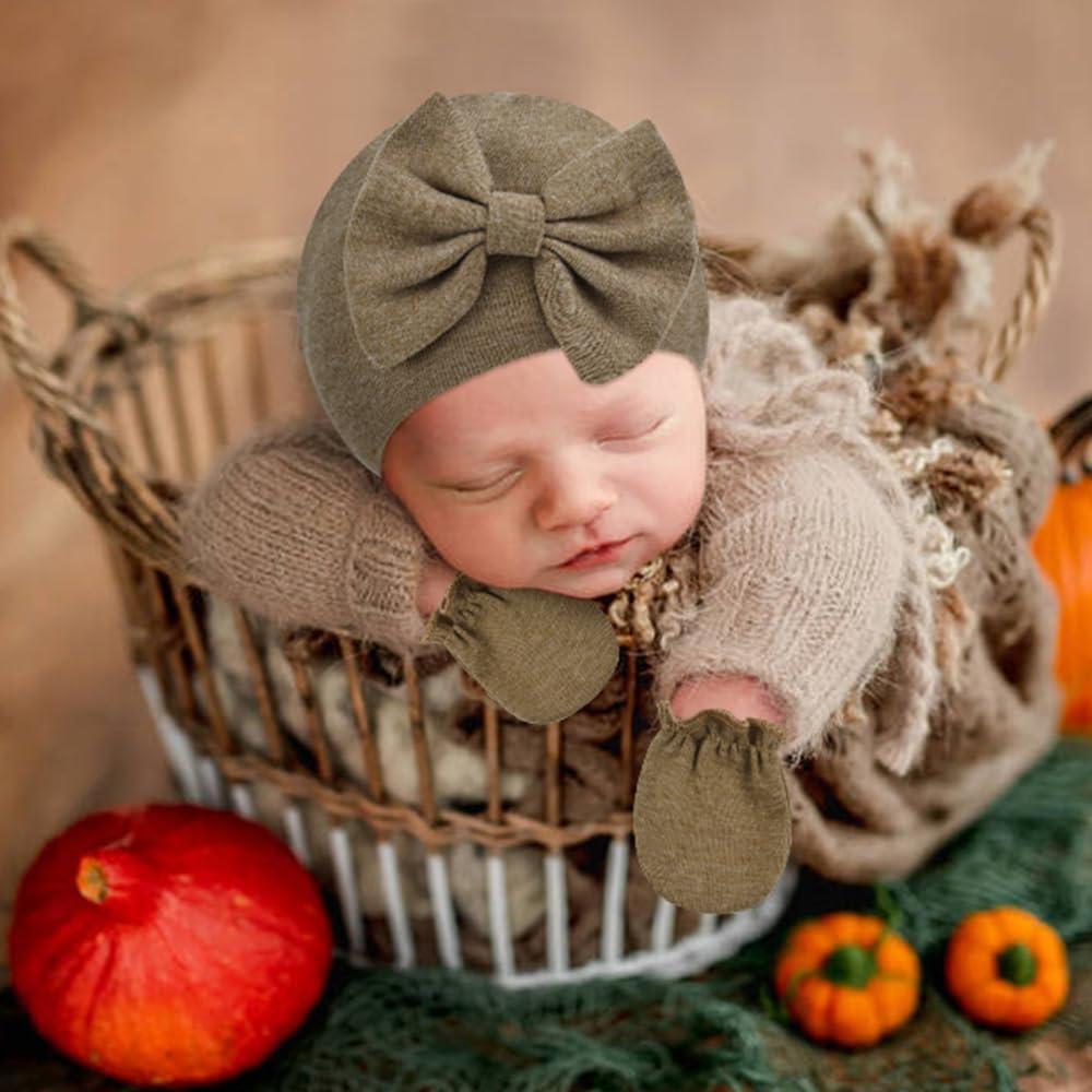 Conjunto de Sombreros Turbante y Manoplas para Bebés Cinaci