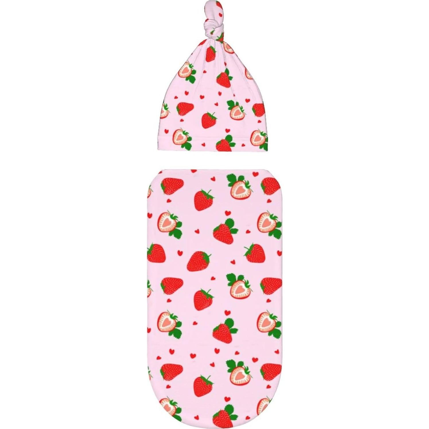 Manta de Envolver Fresa Lcokin para Recién Nacidos 52.8x29 cm