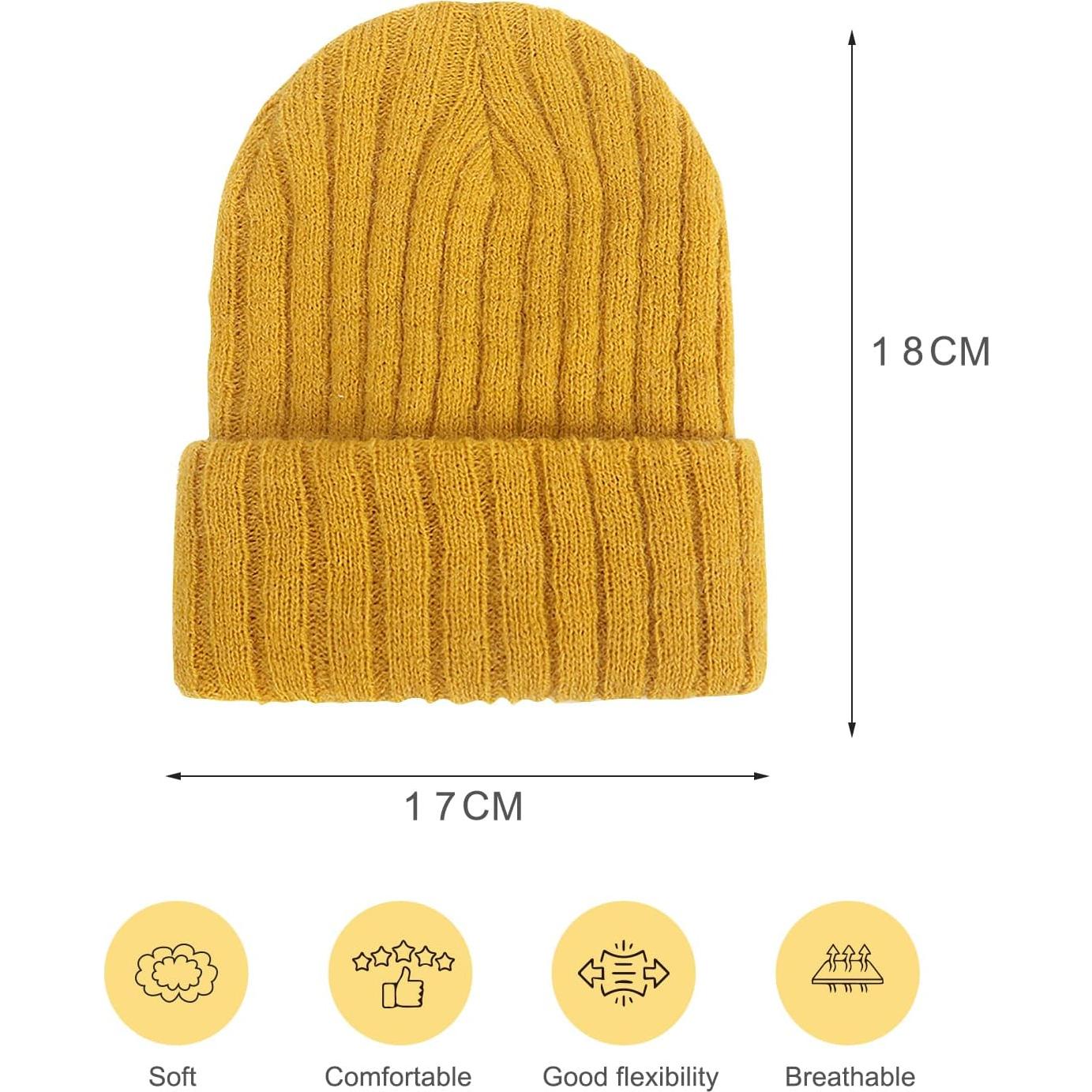 Gorro de lana para bebé turbante negro y blanco - 2 unidades