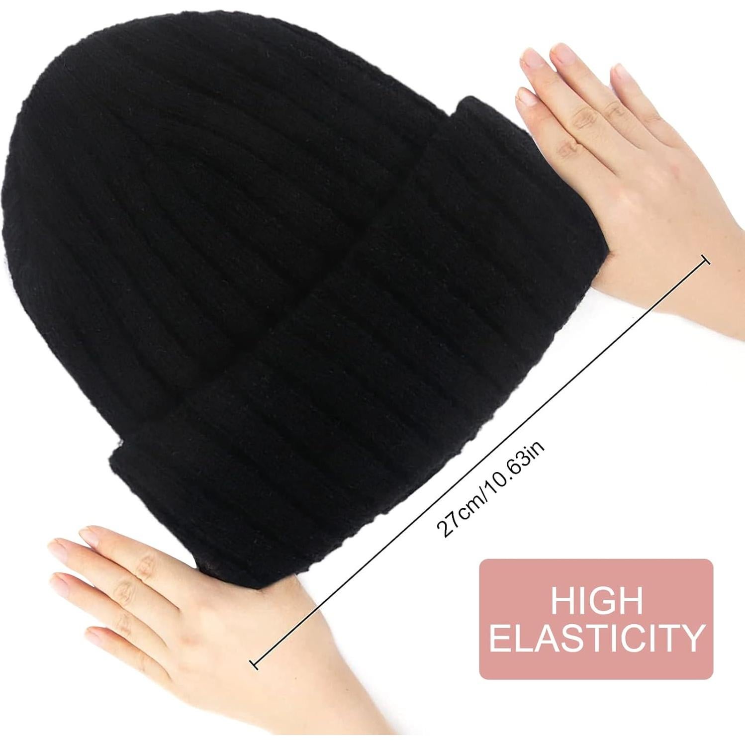 Gorro de lana para bebé turbante negro y blanco - 2 unidades