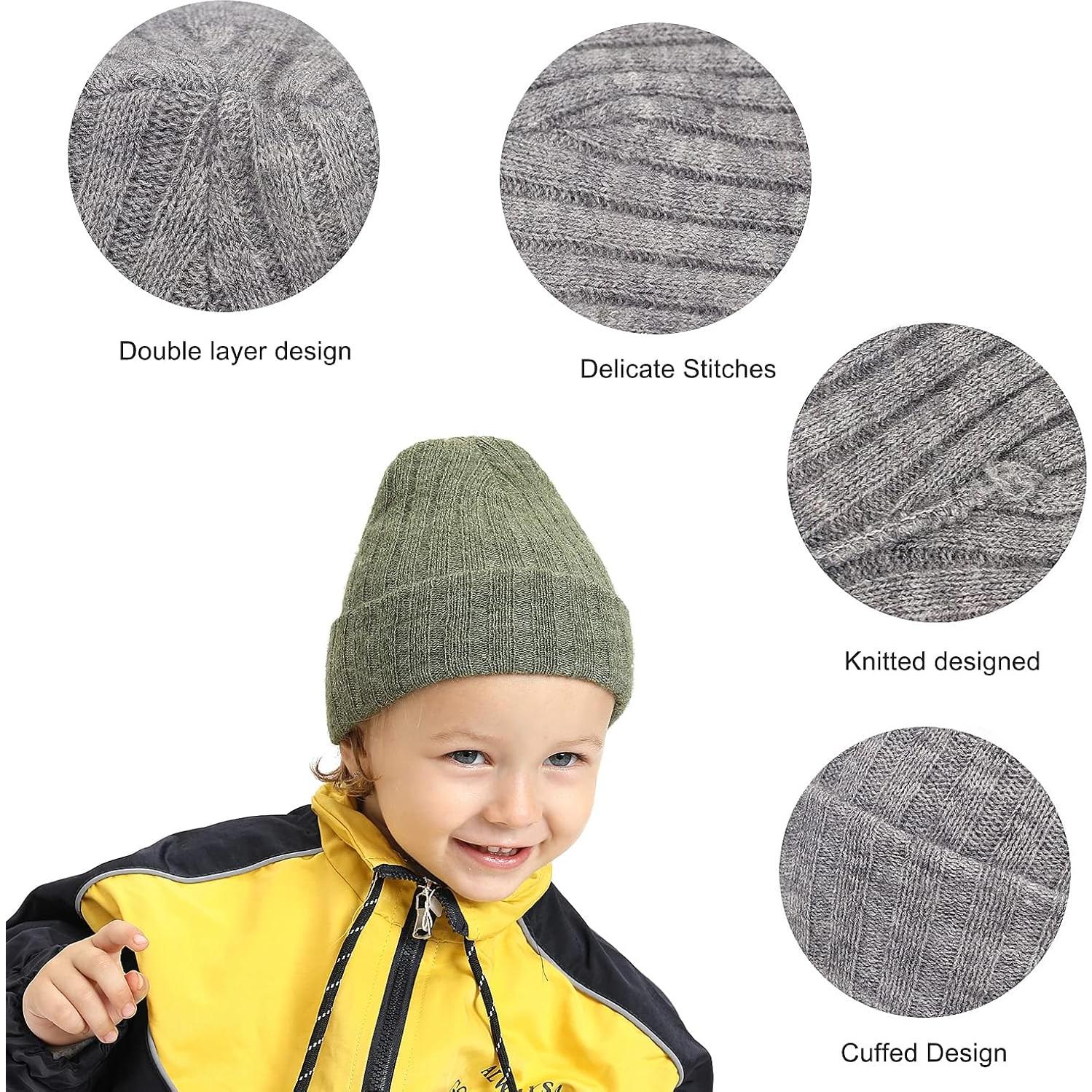 Gorro de lana para bebé turbante negro y blanco - 2 unidades