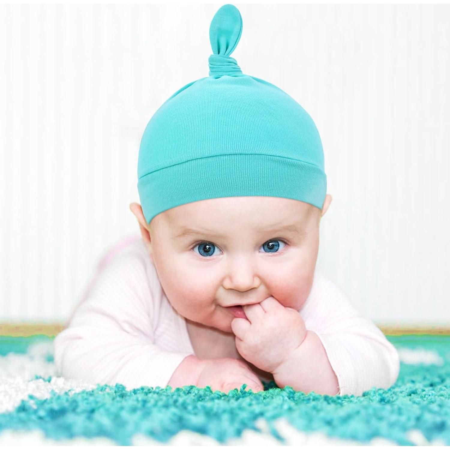 Cinaci 6 Conjuntos Gorro Turbante y Mitones Bebés 3-9 Meses