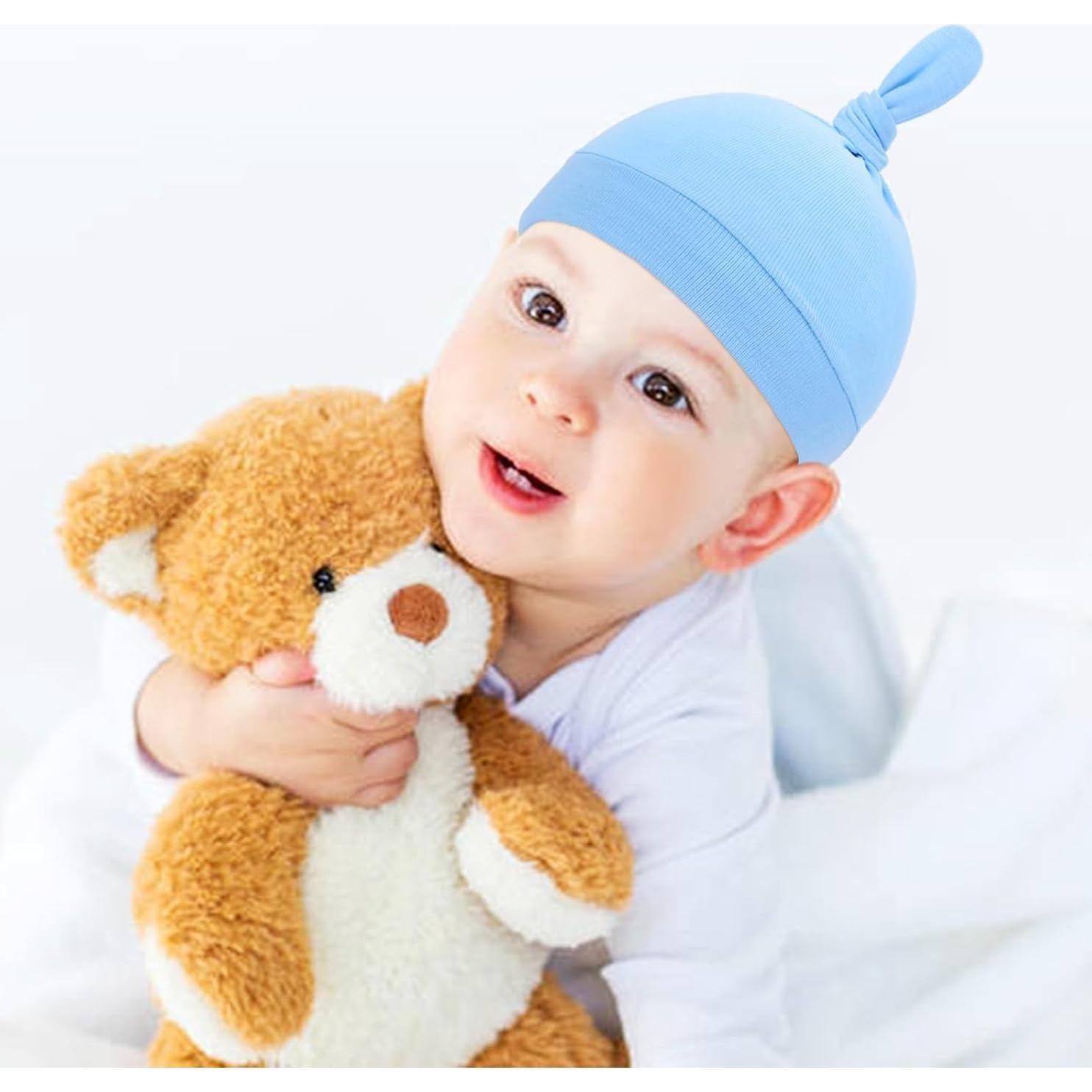 Cinaci 6 Conjuntos Gorro Turbante y Mitones Bebés 3-9 Meses