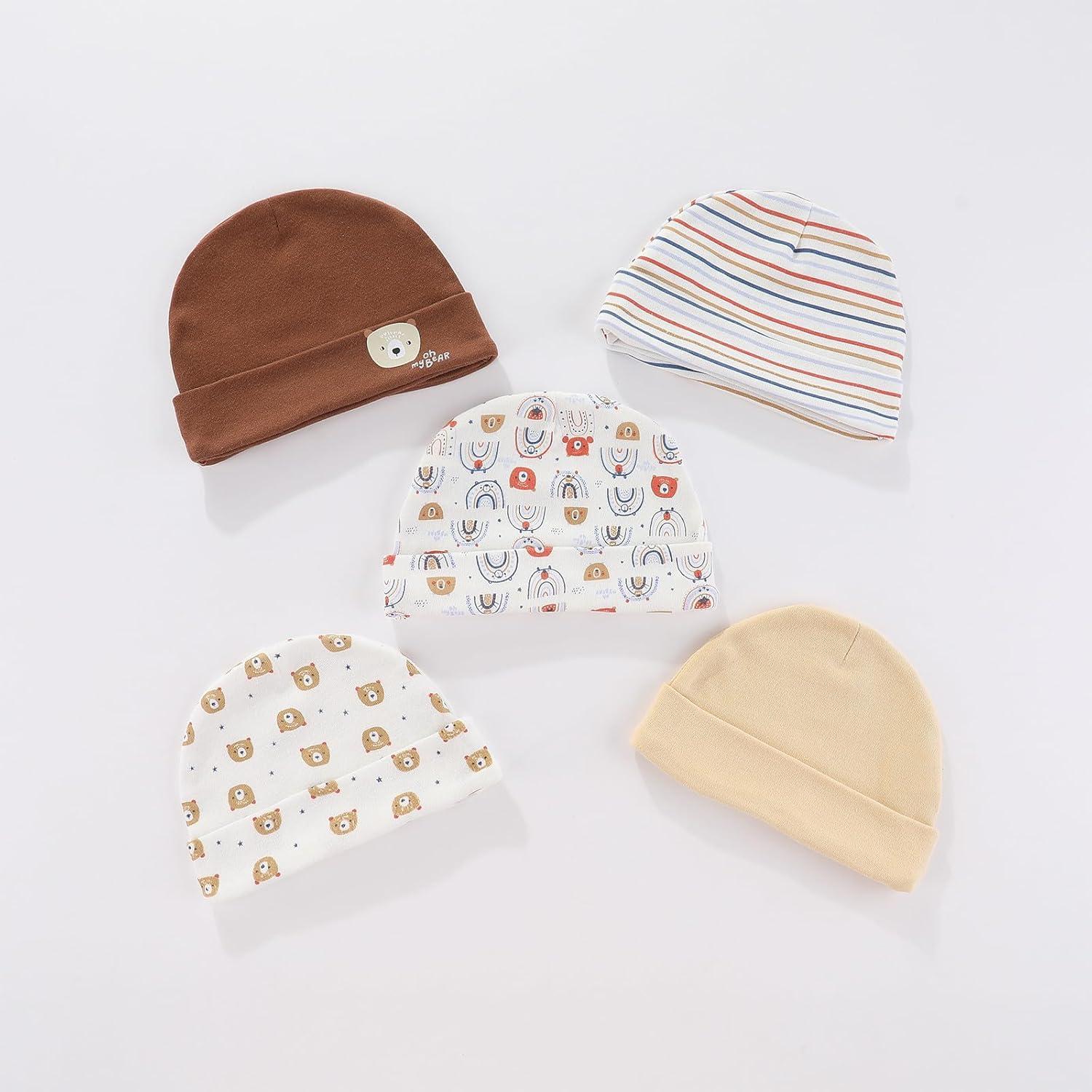 Conjunto Gorro y Manoplas Bebé Unisex 0-6 Meses Marrón