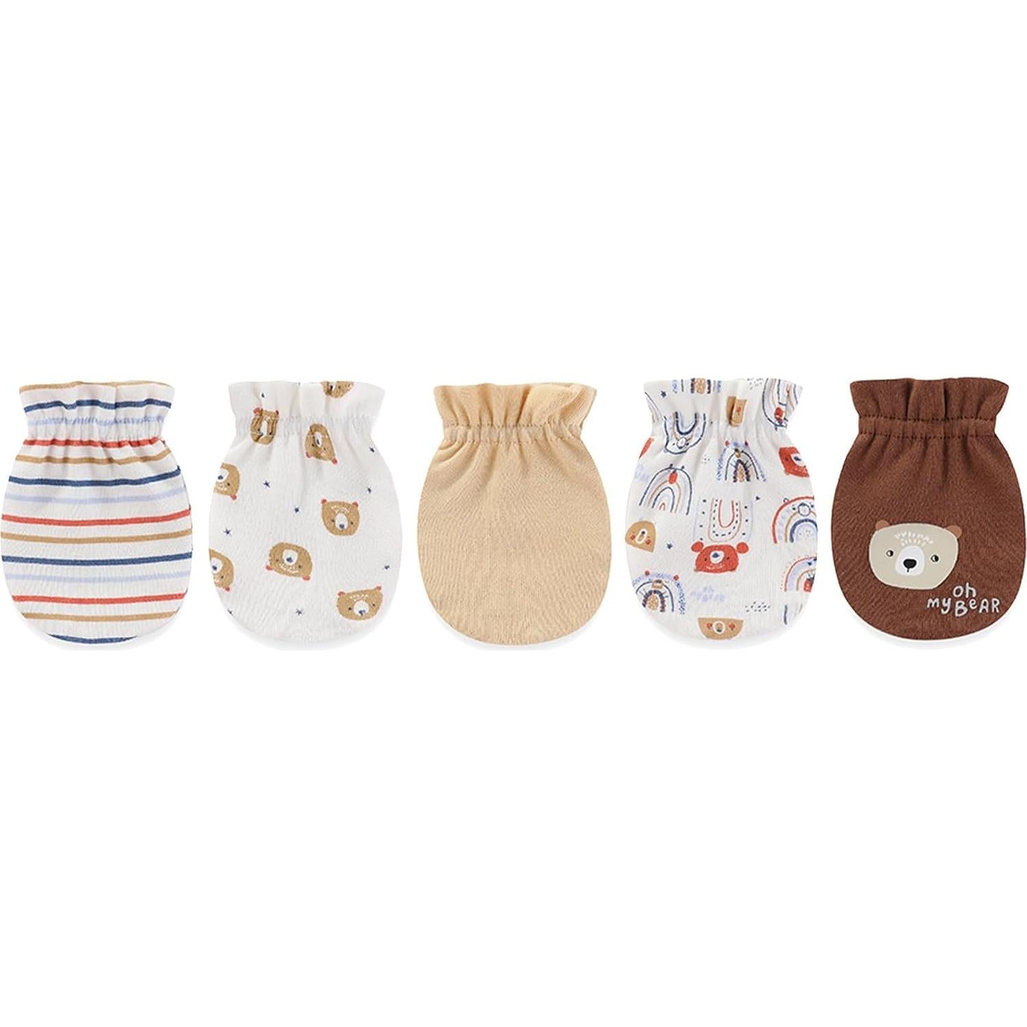 Conjunto Gorro y Manoplas Bebé Unisex 0-6 Meses Marrón