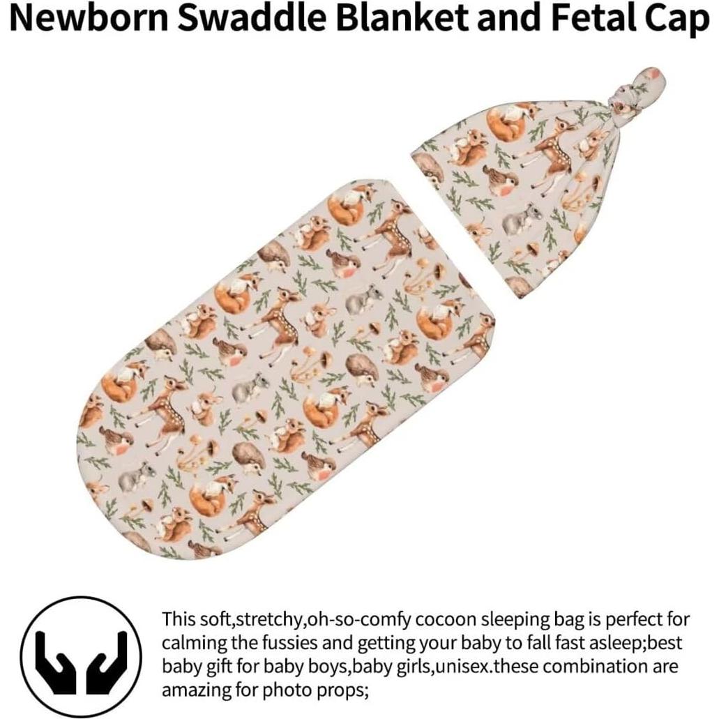 Manta de Envolver para Bebés Qiankang con Gorrito Zorro 52.8x29cm