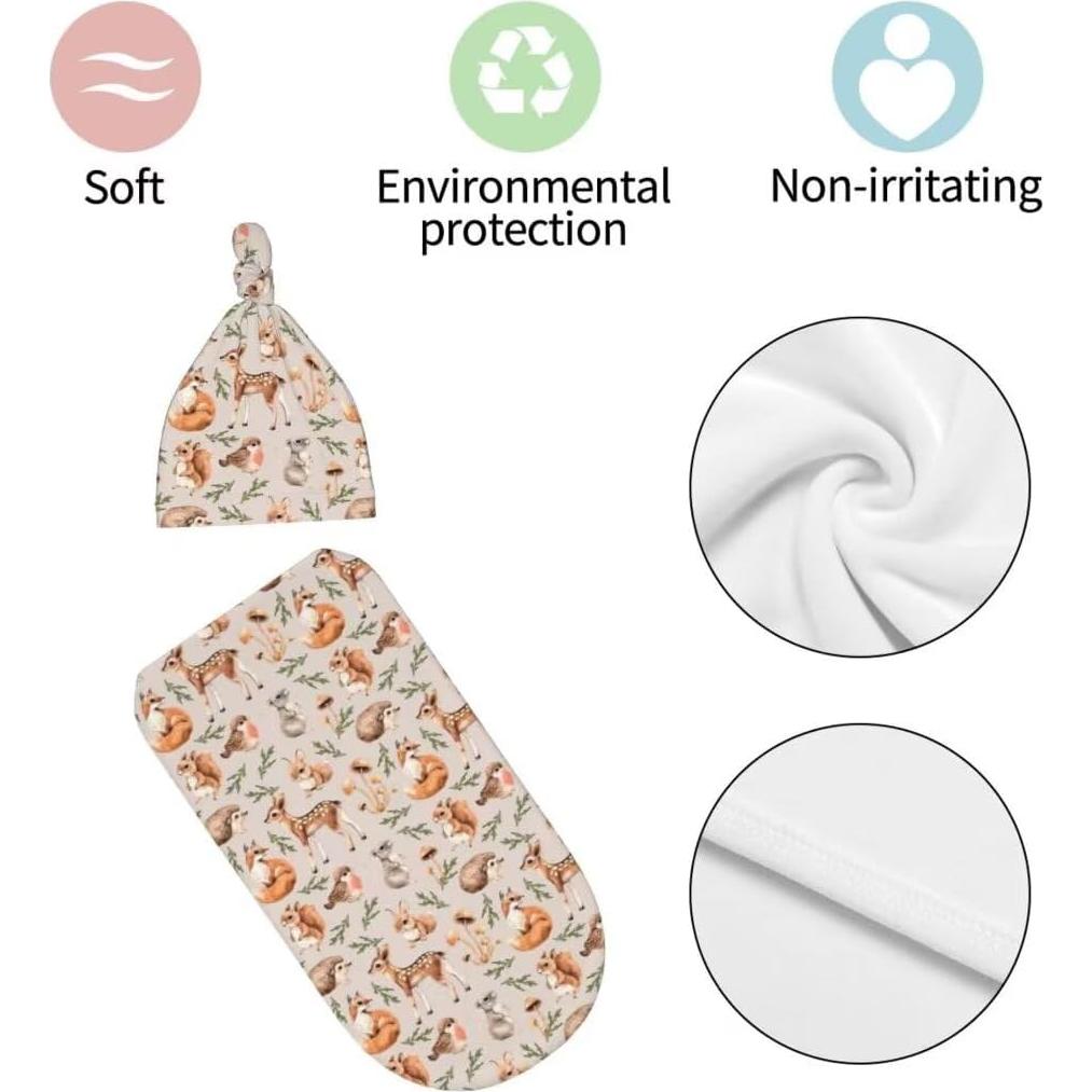 Manta de Envolver para Bebés Qiankang con Gorrito Zorro 52.8x29cm