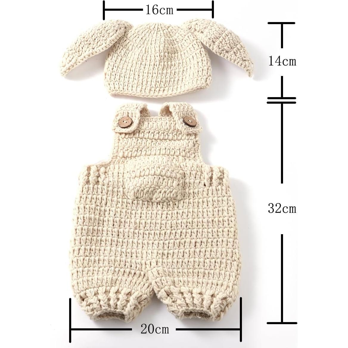 Conjunto de Disfraz de Conejito de Ganchillo BxuanW para Bebés