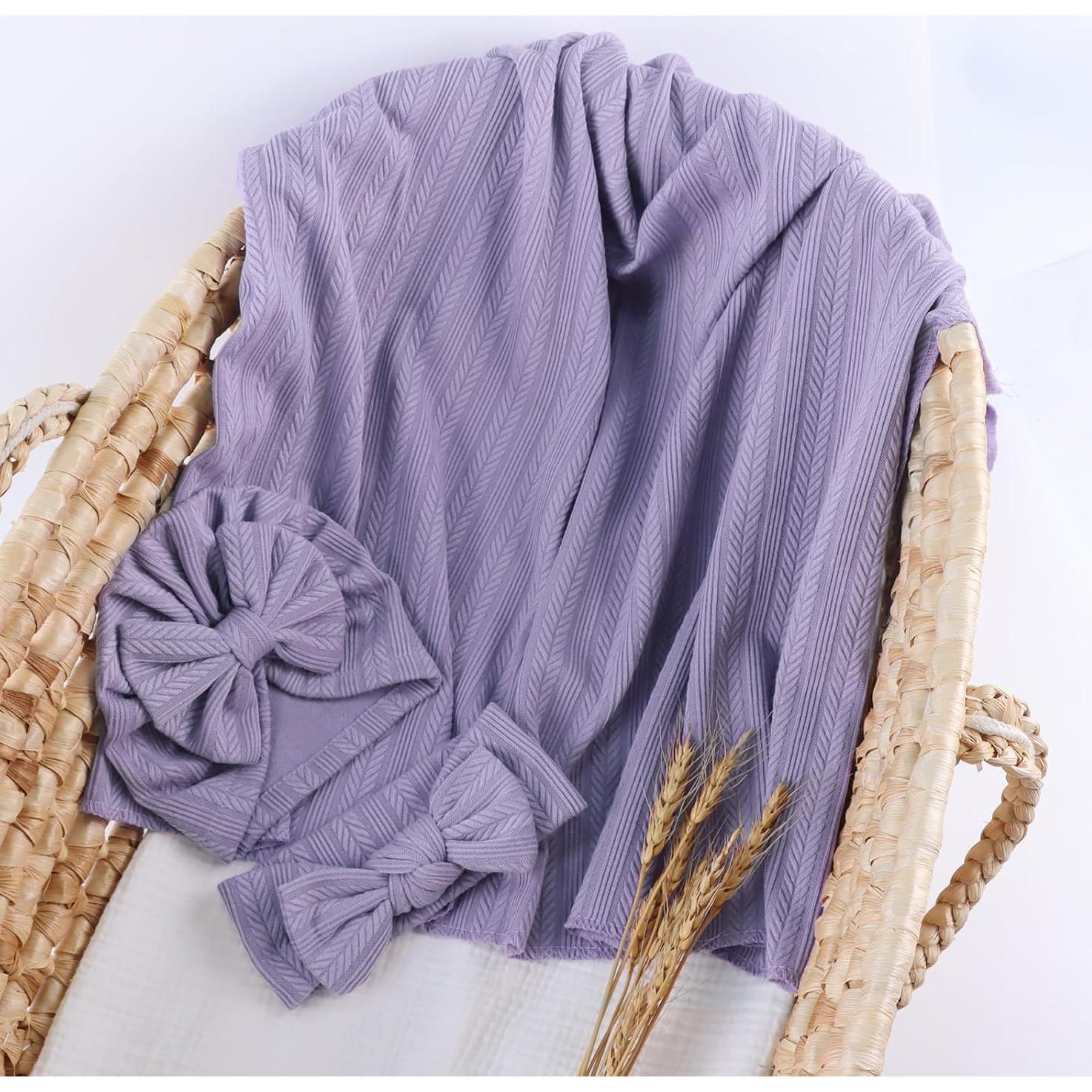 Conjunto de Manta de Recepción OMUKY para Recién Nacidos Púrpura