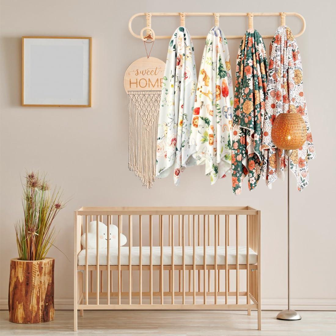 Manta Envueltos Floral ZURLEFY para Bebé con Gorro y Lazo