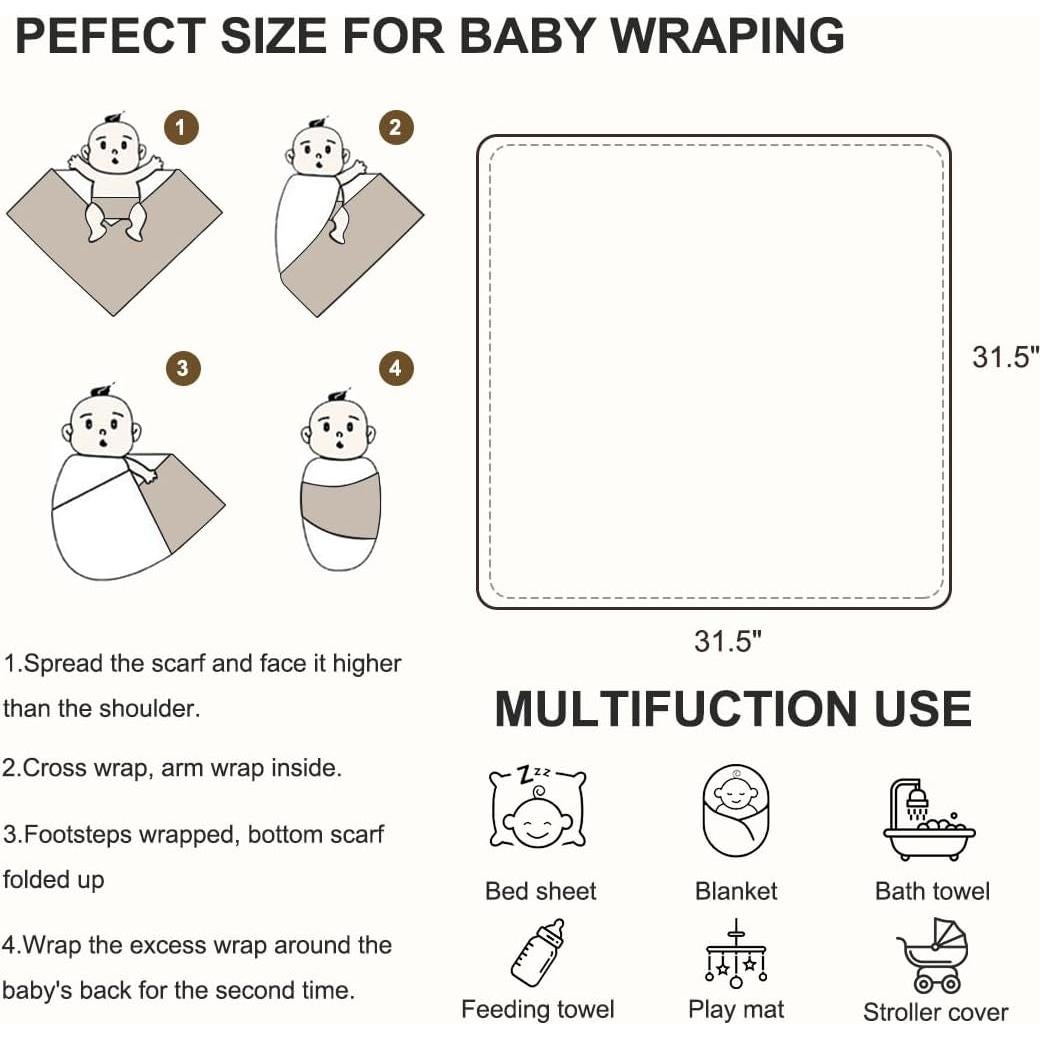 Manta Envueltos Floral ZURLEFY para Bebé con Gorro y Lazo