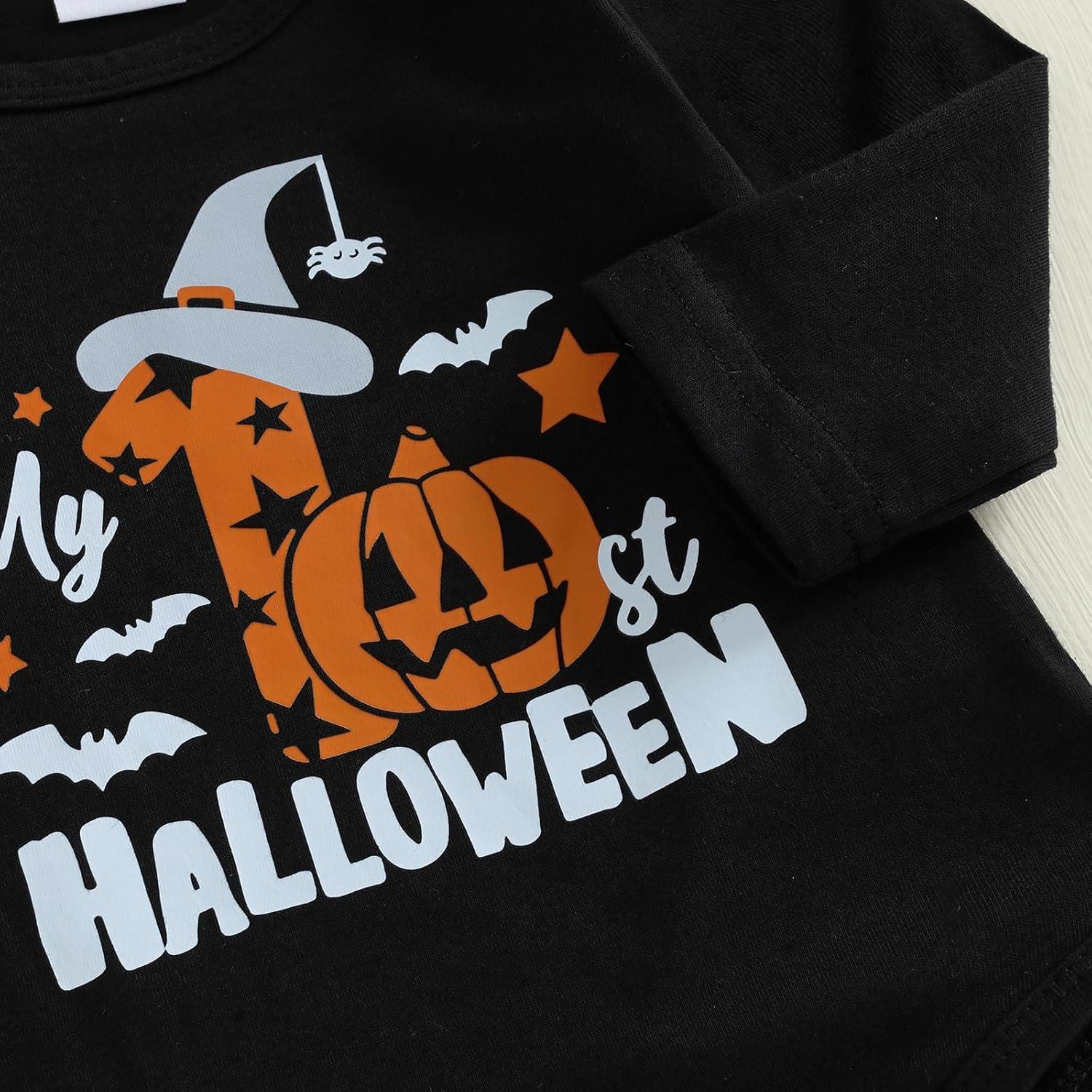 Conjunto Halloween Bebé Niño BemeyourBBs Monito Calabaza 3 Piezas