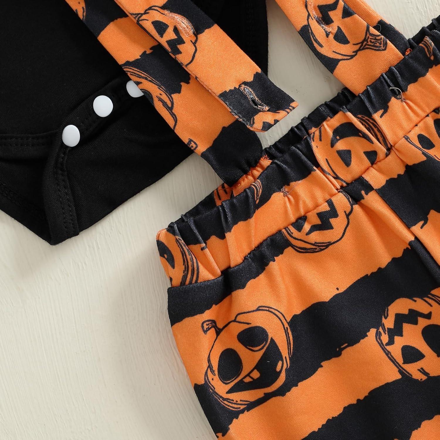 Conjunto Halloween Bebé Niño BemeyourBBs Monito Calabaza 3 Piezas