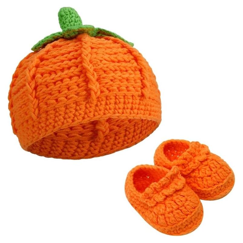 Conjunto Sombrero y Botines Calabaza XINRUI Bebés 0-12 Meses