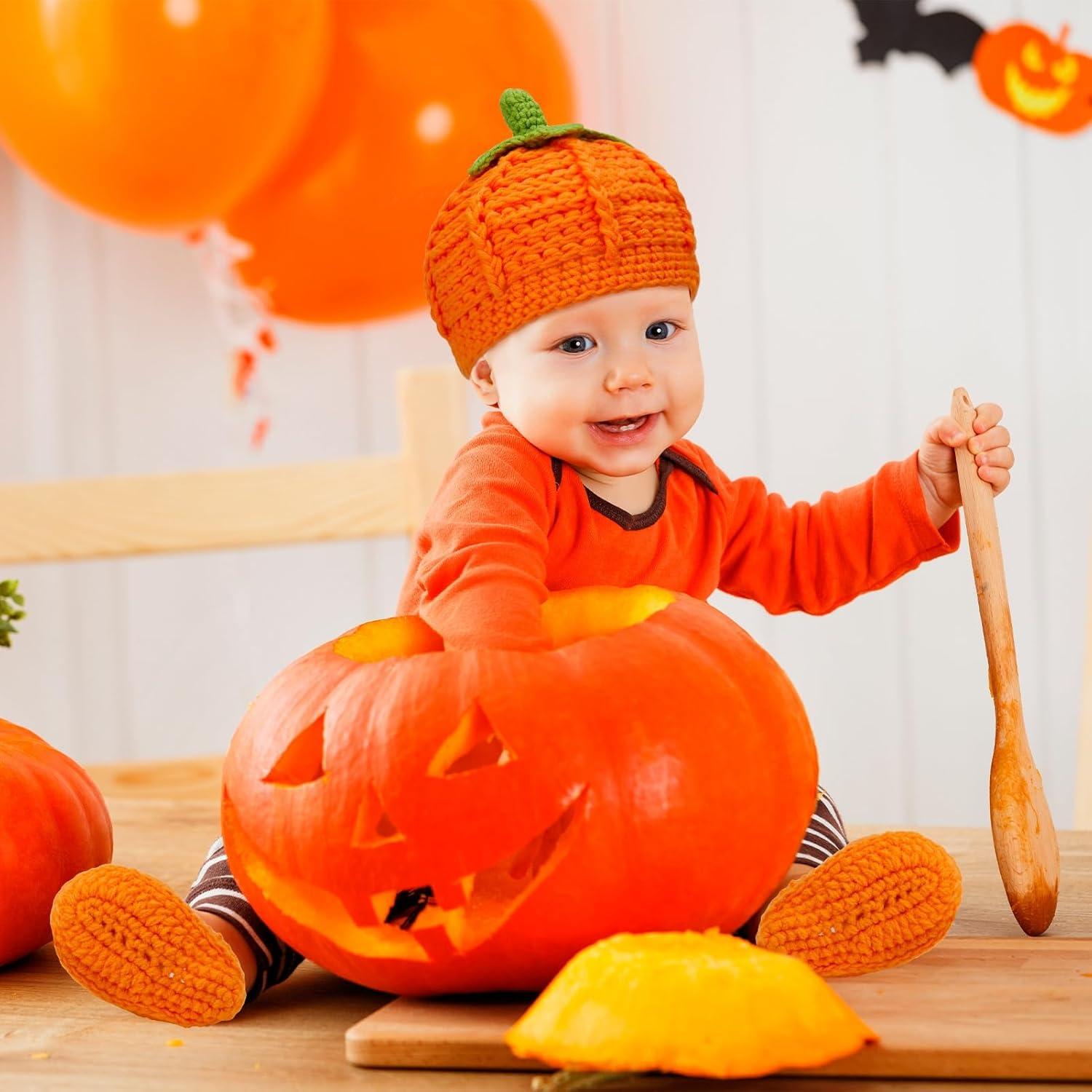 Conjunto Sombrero y Botines Calabaza XINRUI Bebés 0-12 Meses