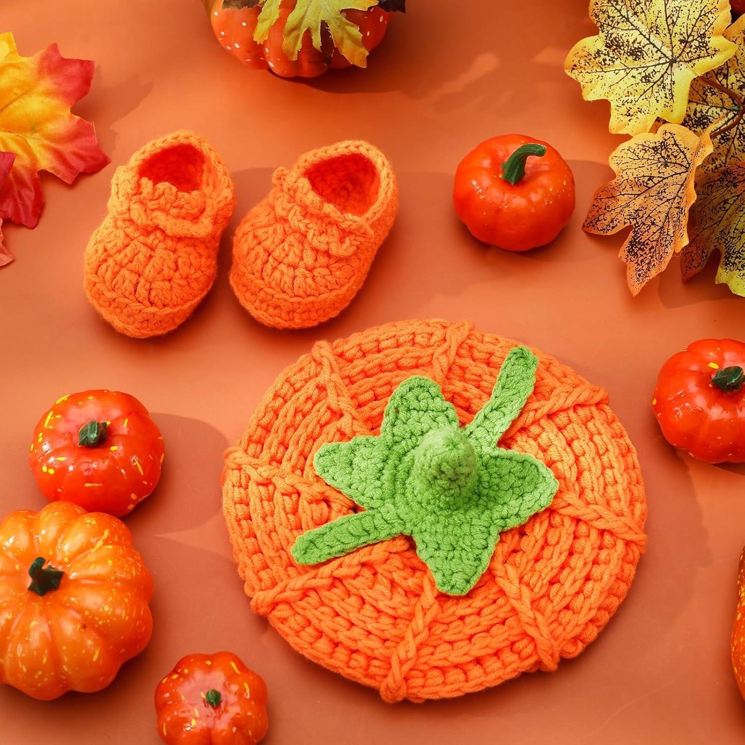 Conjunto Sombrero y Botines Calabaza XINRUI Bebés 0-12 Meses