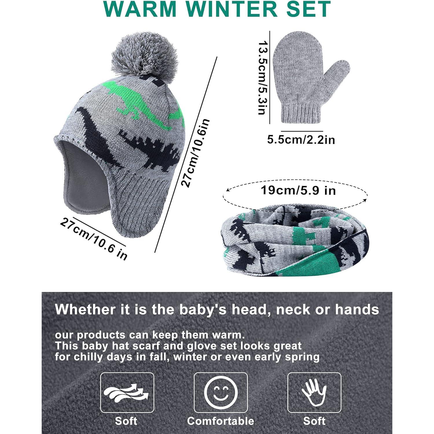 Conjunto de gorro, bufanda y guantes SATINIOR para niños