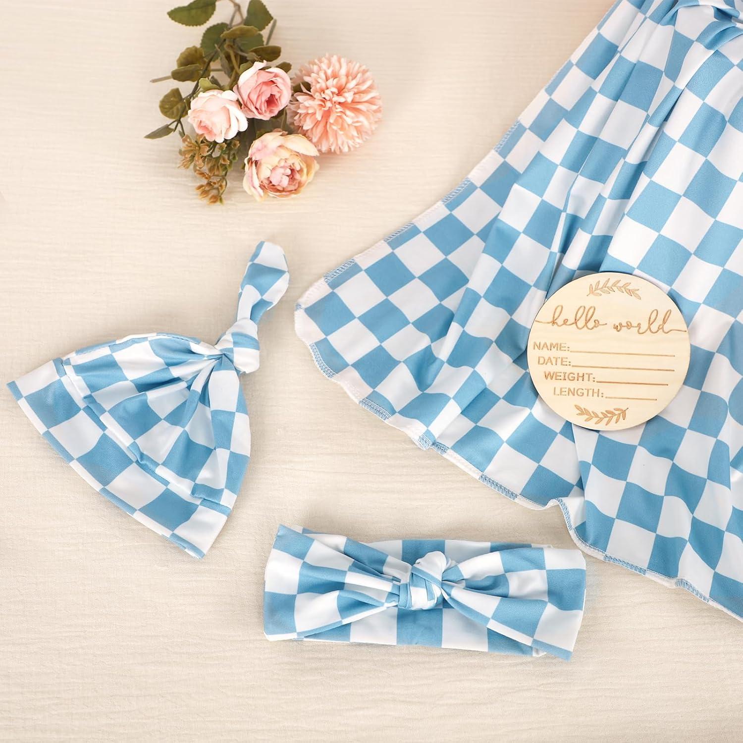 TANOFAR Manta de Arrullo para Recién Nacidos 76x76 cm Azul