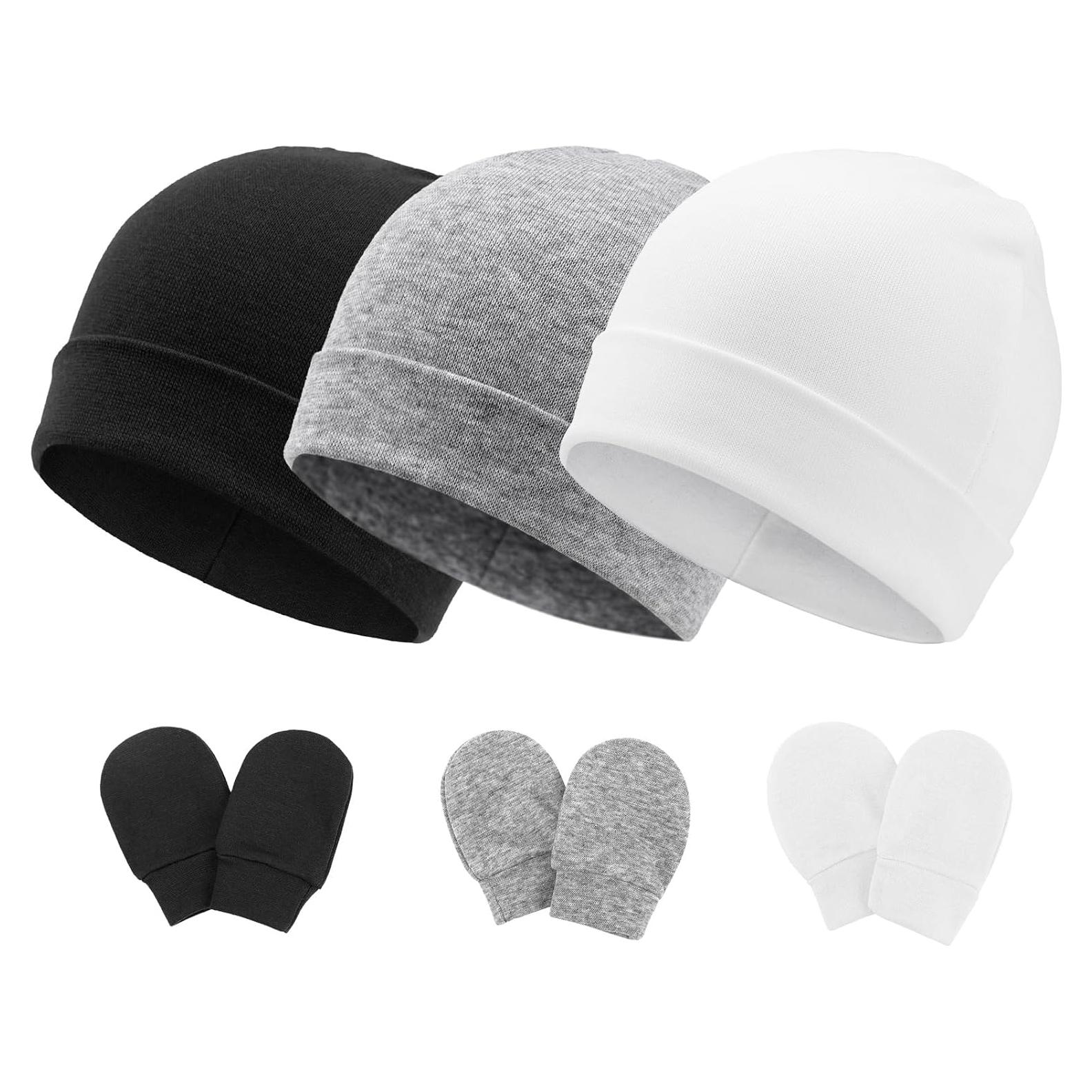 Conjunto de Gorro Beanie y Manoplas AQOKKA para Bebés 0-6 Meses