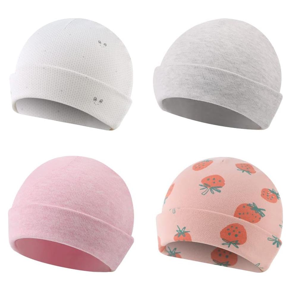 Gorro de hospital Zsedrut para recién nacidos - Algodón suave 6 piezas