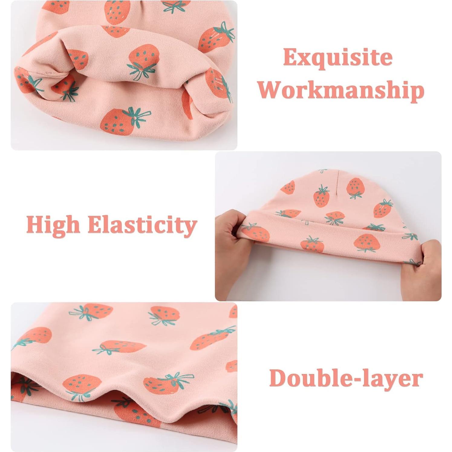 Gorro de hospital Zsedrut para recién nacidos - Algodón suave 6 piezas