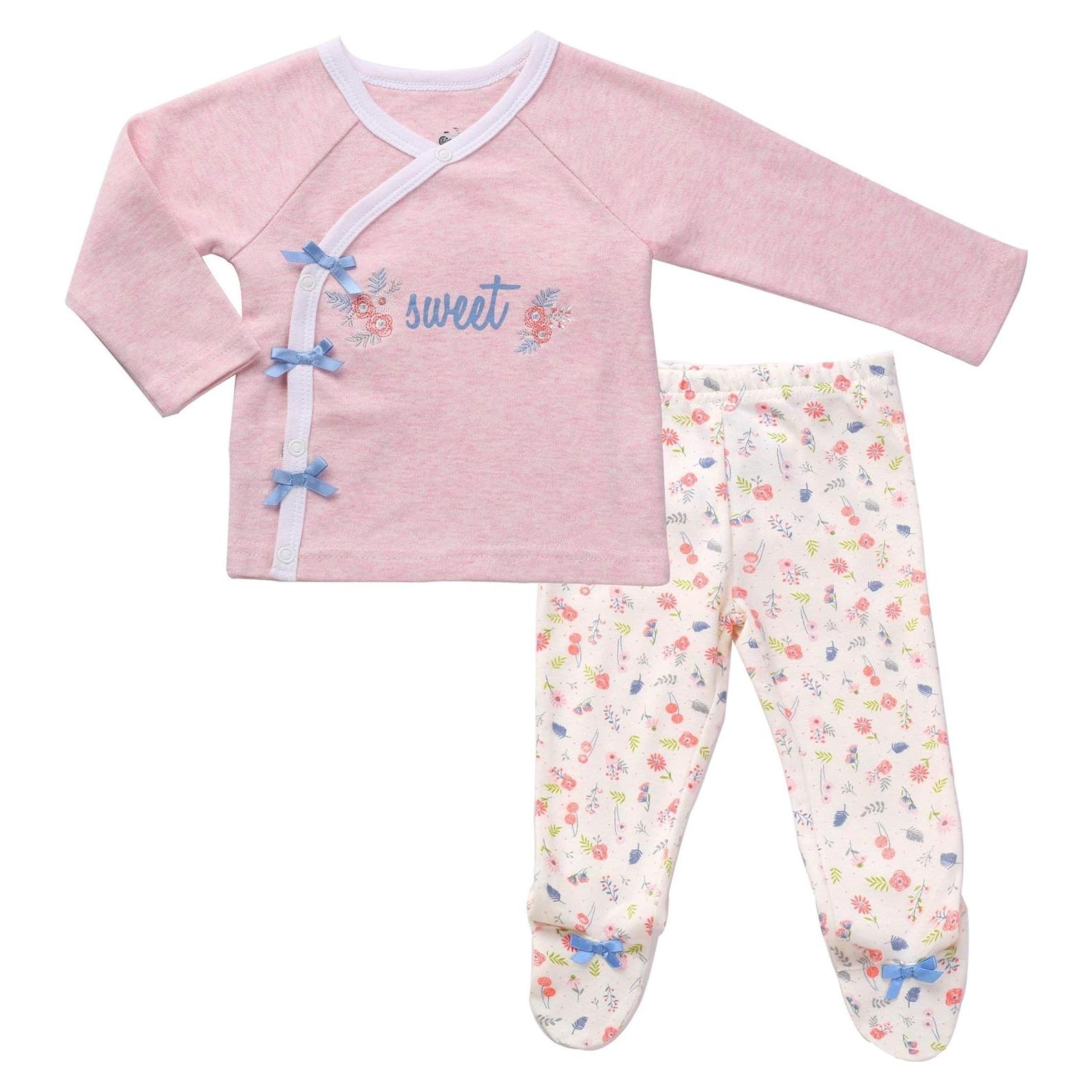 Conjunto Kimono Bebé Niña 6-9 Meses Rosa Algodón Suave