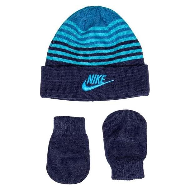 Conjunto gorro y manoplas Nike para bebés - Talla única - Azul