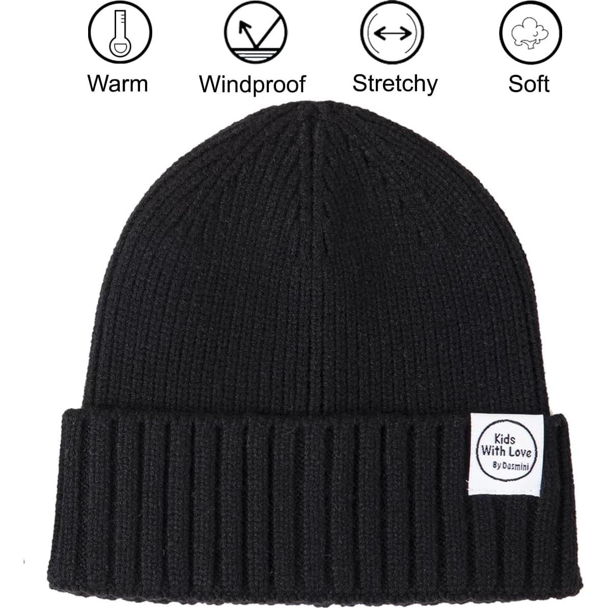 Gorro de invierno Beanie para bebés Dasmini - 0-6 meses, Negro