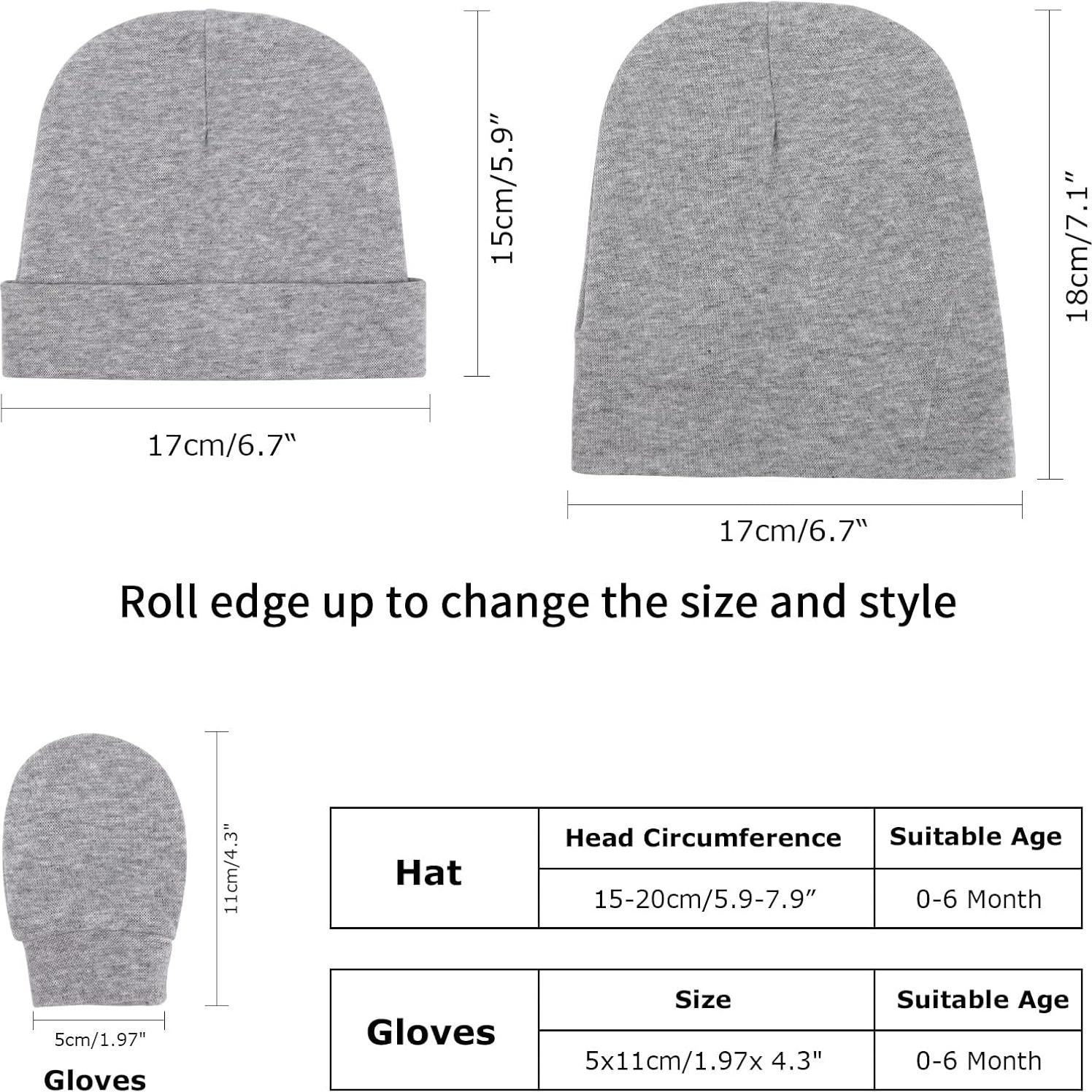 Conjunto Gorro y Manoplas Bebé AQOKKA 0-6 Meses Algodón