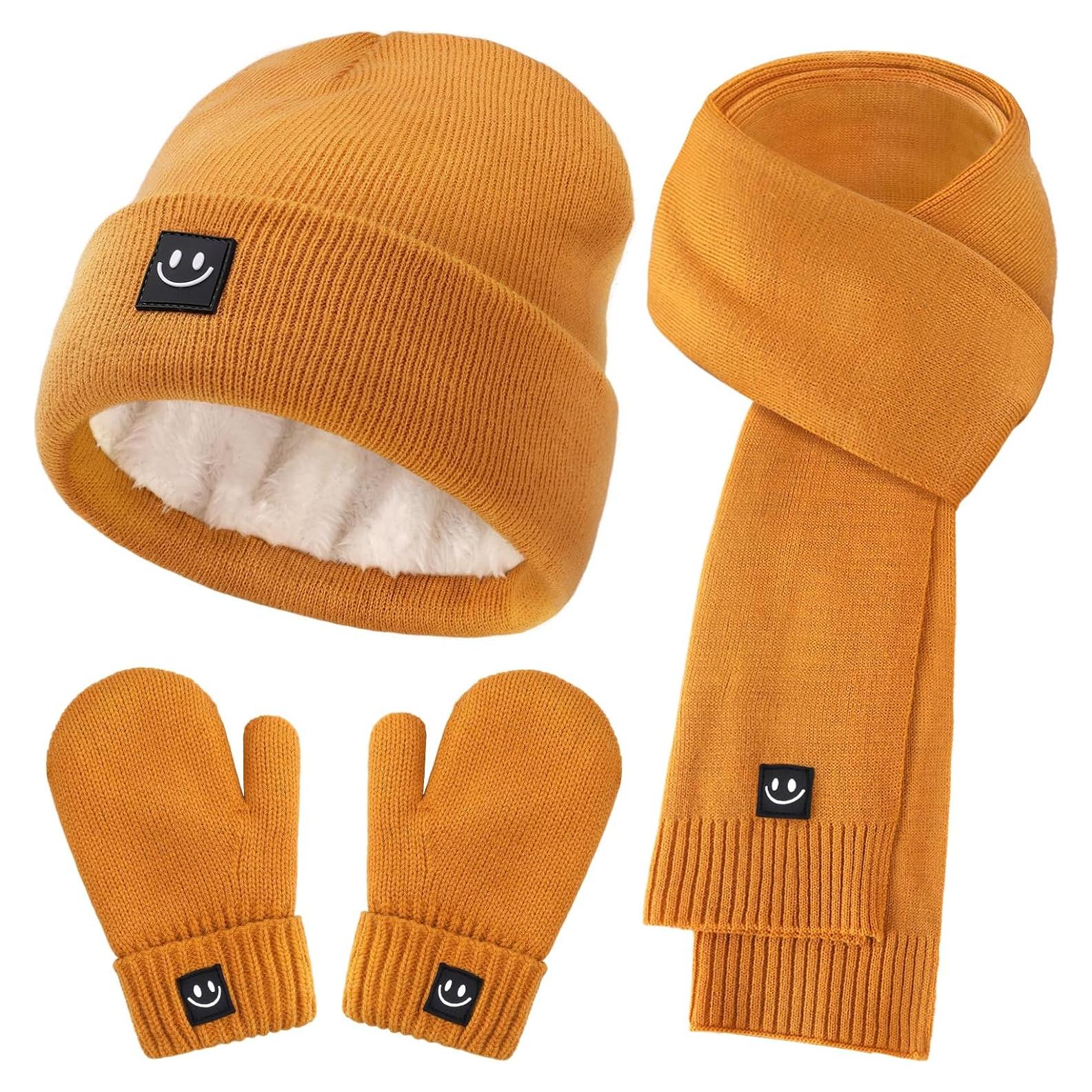 Conjunto de gorro, mitones y bufanda para bebés - Térmico