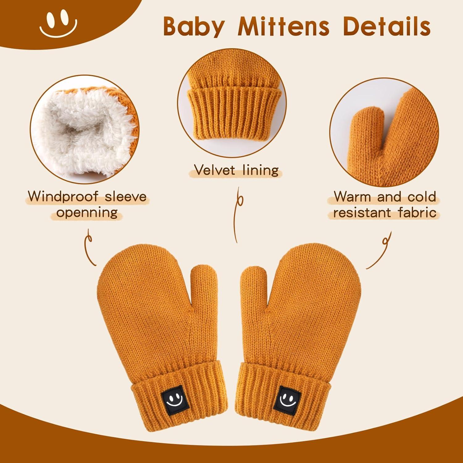 Conjunto de gorro, mitones y bufanda para bebés - Térmico