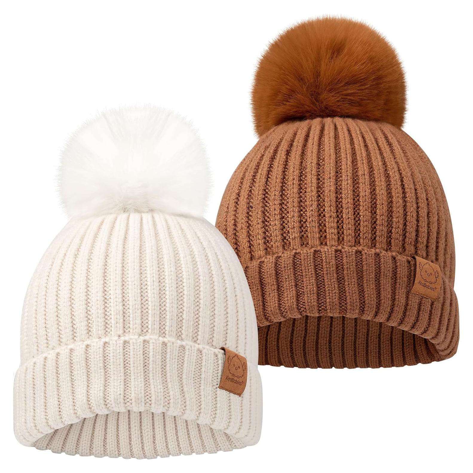 Gorras de Invierno para Bebés KeaBabies - 2 Unidades, 6-36 Meses