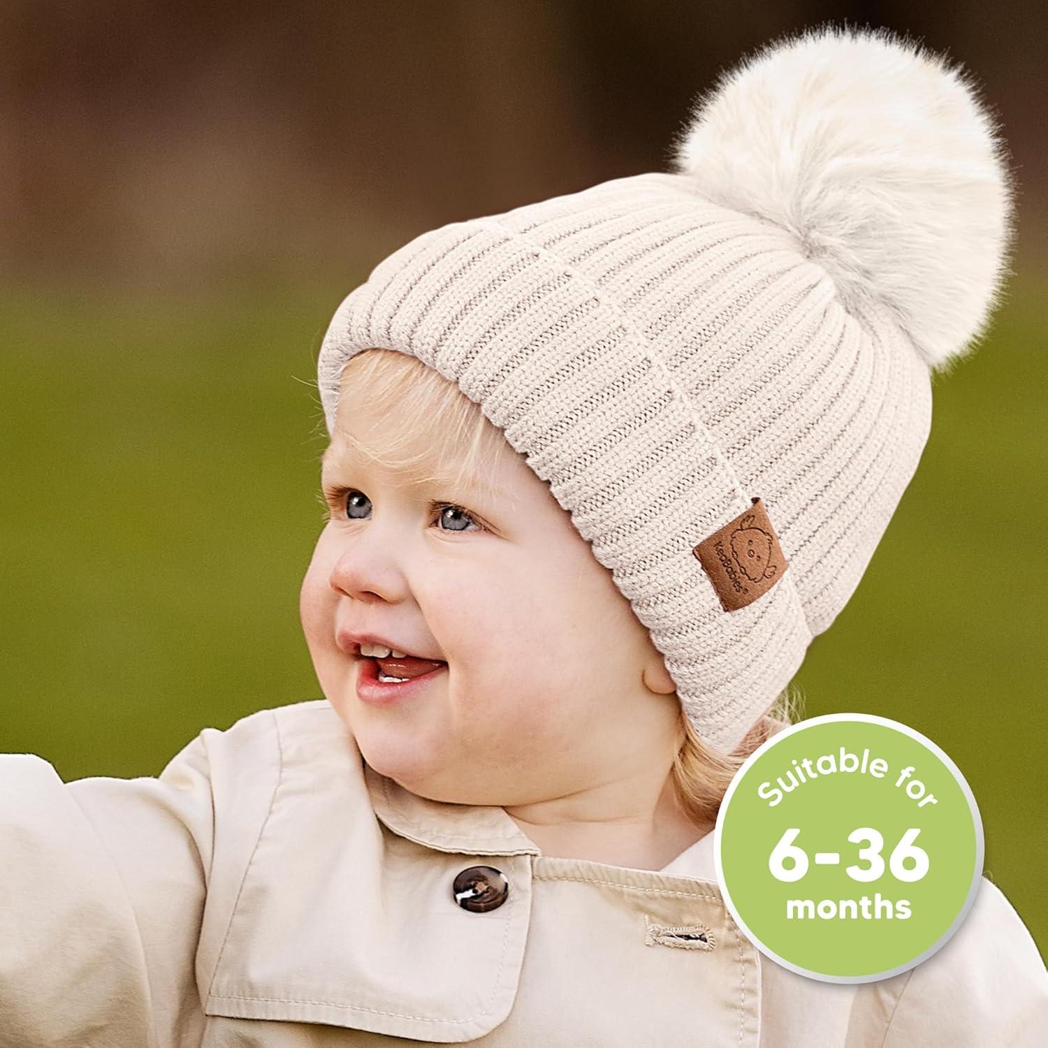 Gorras de Invierno para Bebés KeaBabies - 2 Unidades, 6-36 Meses