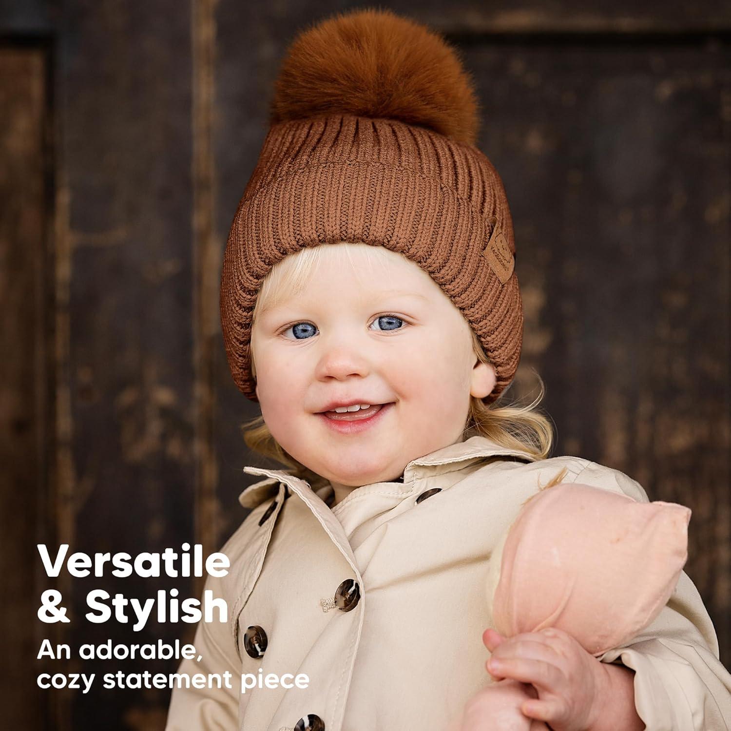 Gorras de Invierno para Bebés KeaBabies - 2 Unidades, 6-36 Meses